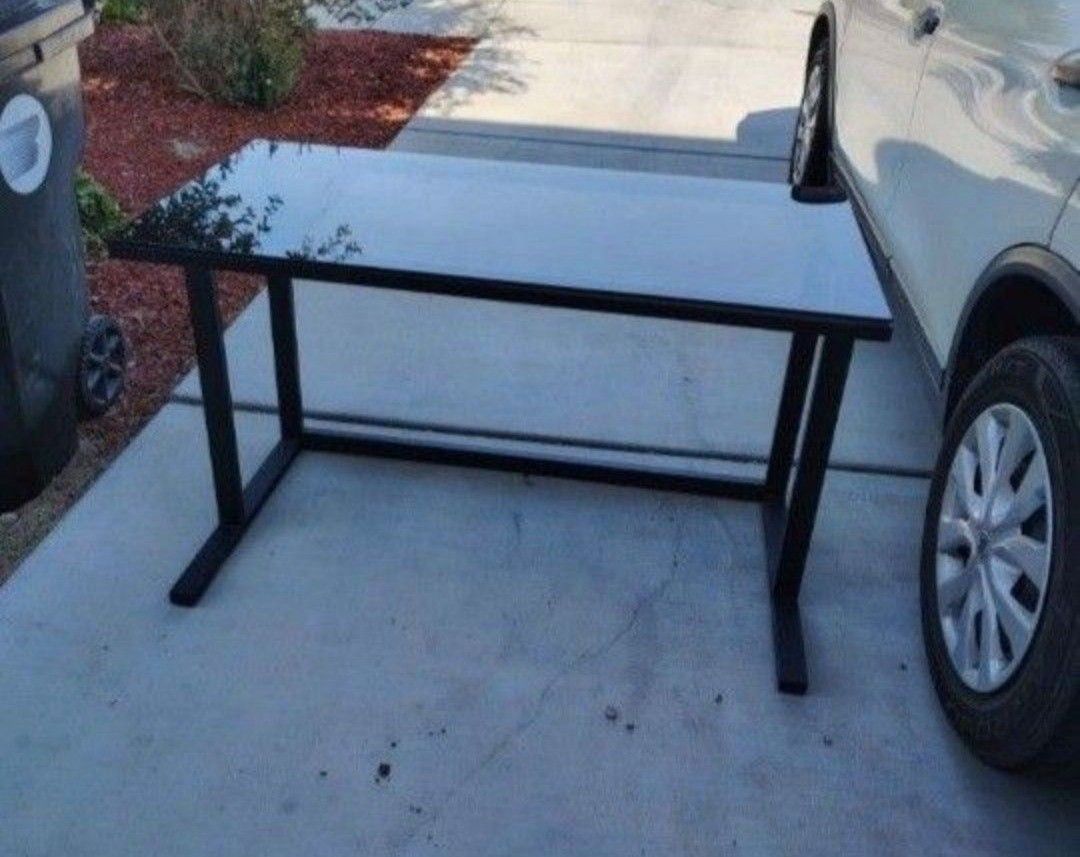 Like New Beautiful Glass Top Desk Size 44x24 Inches - $35
