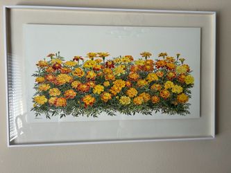 Marge Bruce Marigolds Signed Watercolor Original