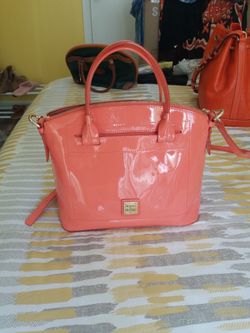 Orange Patent Leather Dooney & Bourke Zip Satchel
