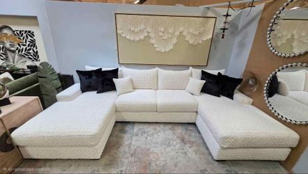3 pc  Ultra Comfy Custom Made Double Chaise Sectional