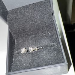 Diamond princess cut earrings