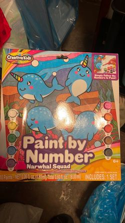 Creative kids paint by number Narwhal Squad - new