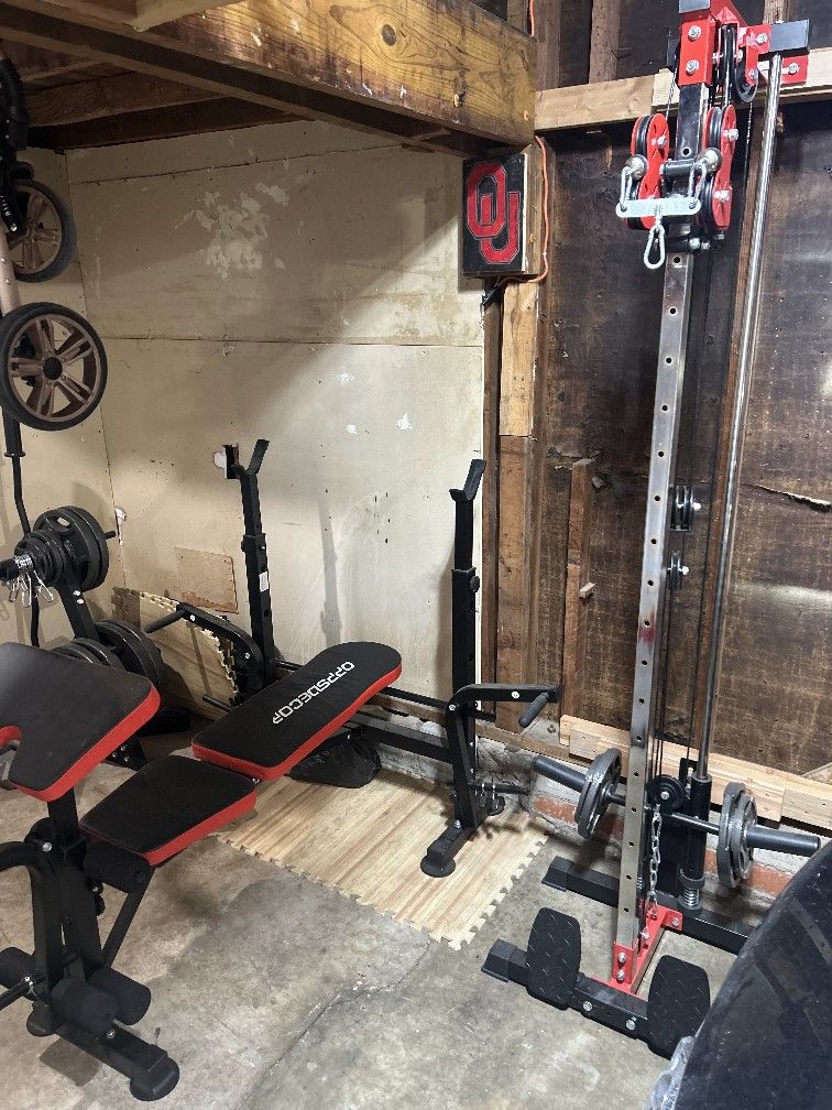 Weight Bench & Wall Mount Pull Up Bar
