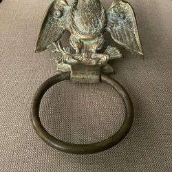 Antique Eagle Solid Brass Door Knocker  Over 9 Inch Tall 