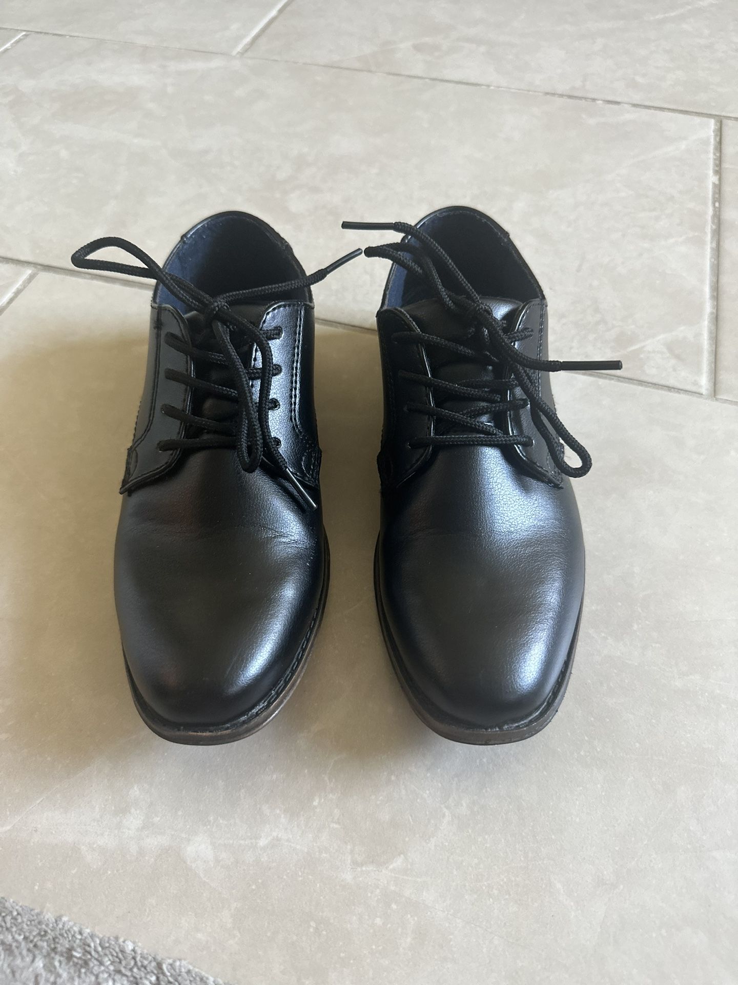 Boys Black Leather Dress Shoes Size 3