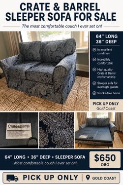 Crate and Barrel sleeper sofa