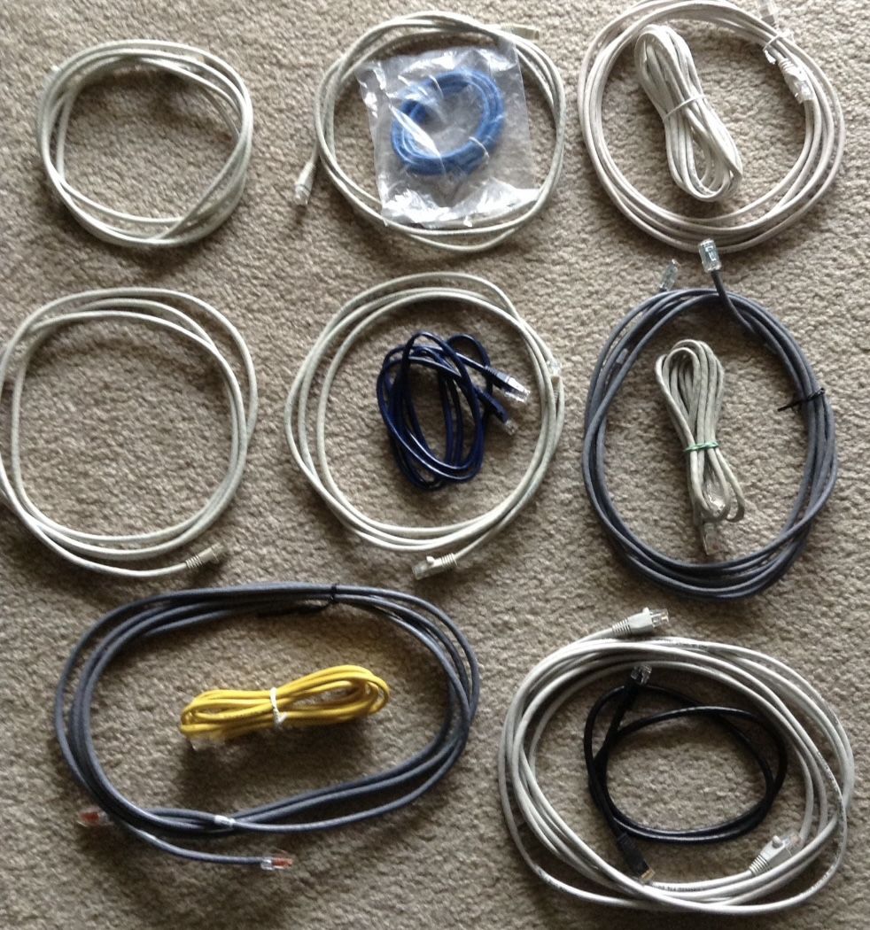 Lot of network / Ethernet cables cords wires - varying lengths - 3 - 52 ft - new / gently used