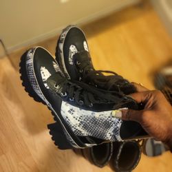 Black/White Boots 