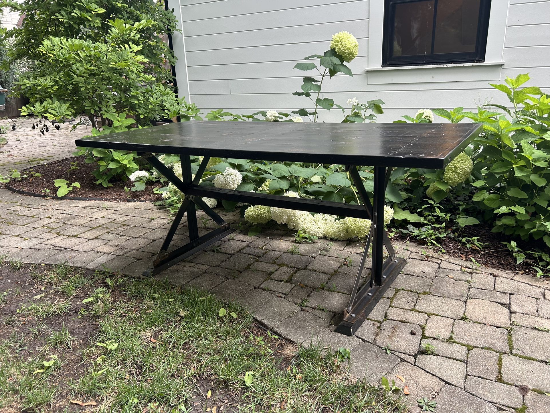 Custom-Built Dark Wood Dining Table