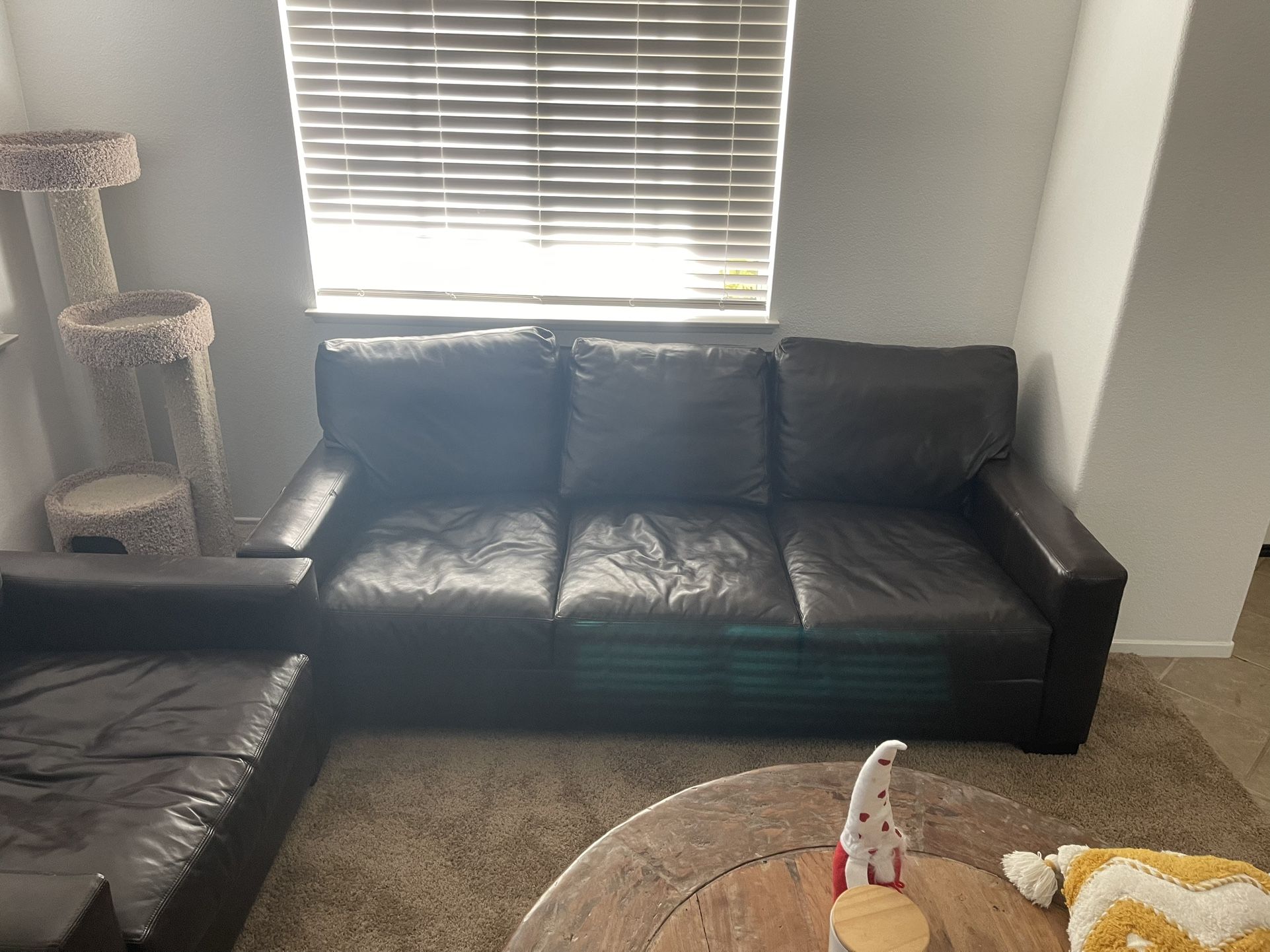 Pottery Barn Leather Sofa Set