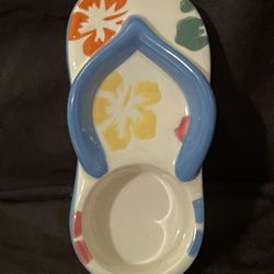Whimsical Yankee Candle Flower Flip Flop Tea Light Candleholder