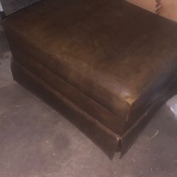 Leather ottoman