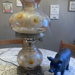 Antique Hurricane Glass Lamp