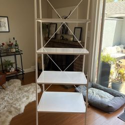 CB2 White Metal Bookshelf 