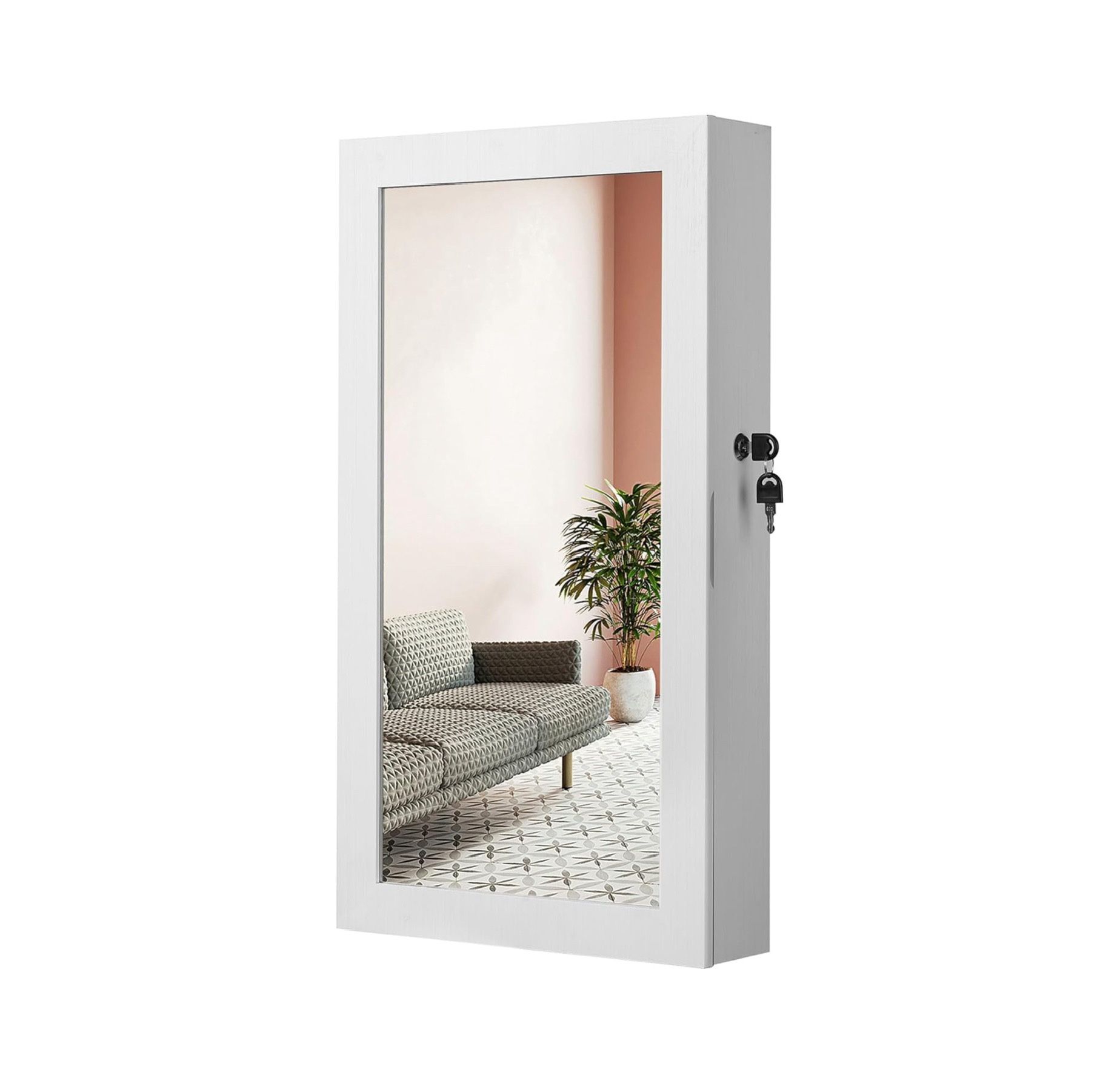 Jewelry Organizer, Jewelry Cabinet Armoire with Mirror