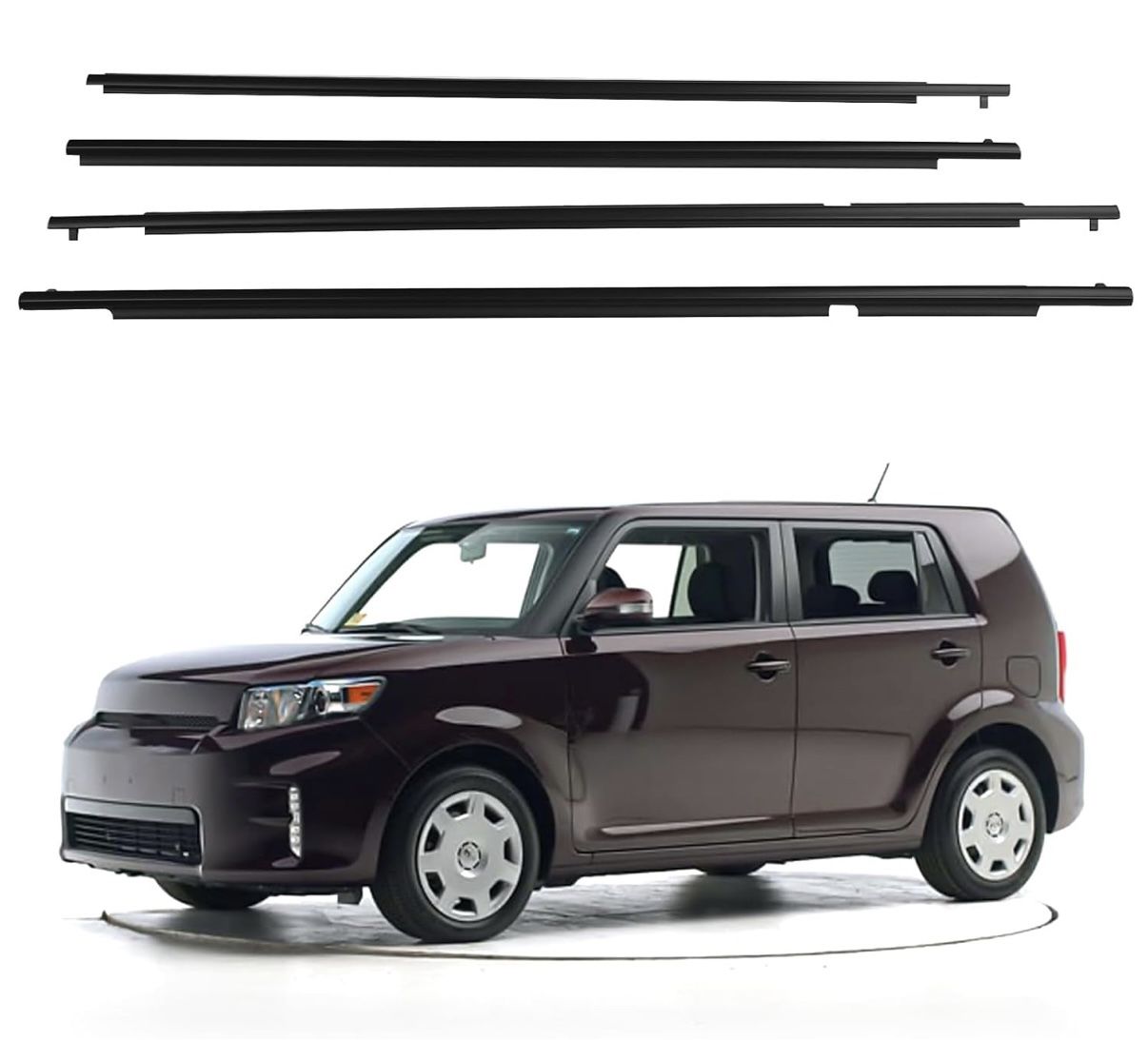 4pcs Car Outer Door Window Moulding Trim Weatherstrip Seal Comp. w Scion 08-15xB