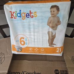 KIDGETS DIAPERS SIZE 6 84 COUNT 4 SEALED PACKS 21 EA