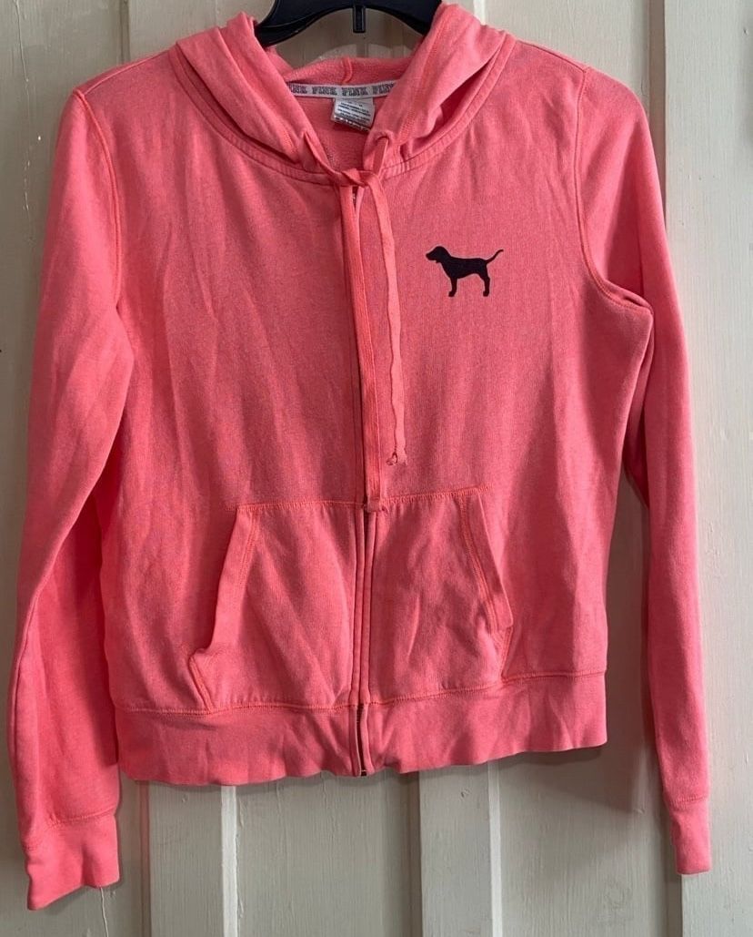 PINK victoria secret women’s zip up hoodie Medium