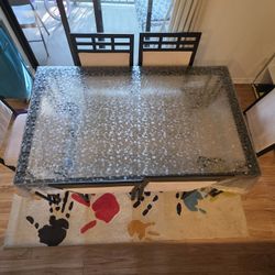 Glass Dining Table + 6 Chairs