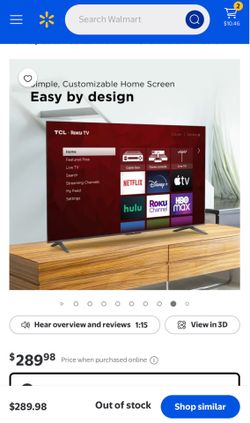 TCL 43” smart TV