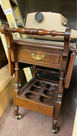 Antique floating wooden bar stool