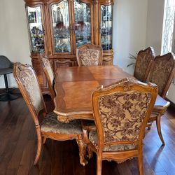 Dining Room Cabinet Table And 6 Chairs 