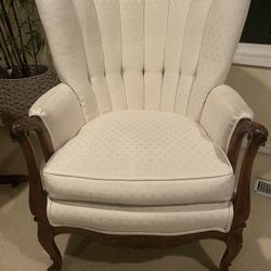 antique White Wing Back Chair 