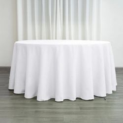 White Round Tablecloth