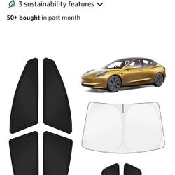 KUST Car Window Shades for Tesla Model 3 2018-2025 2026 Windshield Sun Shade Side Window Cover UV Block Privacy Protection Accessories for Camping 