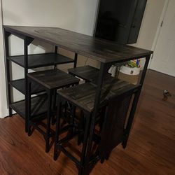 5 Piece Table Set with Shelving