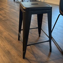4 Black metal Counter Height stools