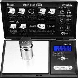 200g Digital Pocket Gram Scale 0.01g Accuracy, 200g x 0.01g Mini Digital Grams Scale, Small Food Scale, Jewelry Scale, Ounces Grains Scale With100g Ca