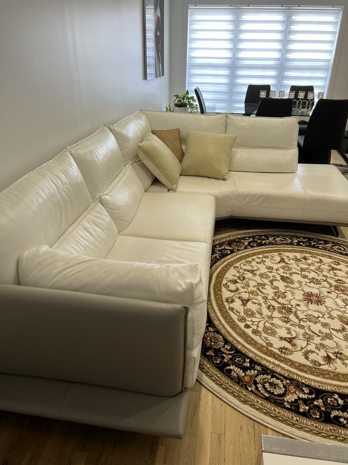 White Leather Sectional