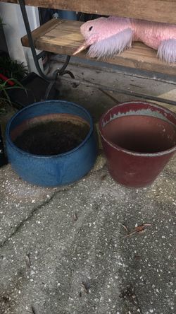 Heavy planters Set of 2 Outdoor Ceramic Plant Pots