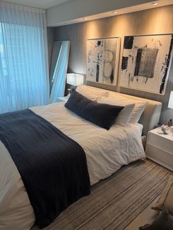 Zara Home Gray Bed Throw & Lumbar Pillow