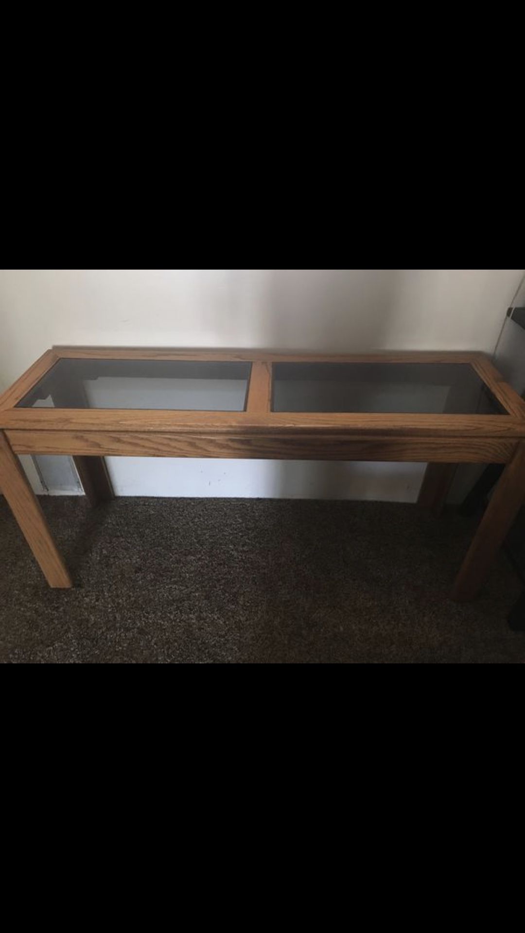 Sofa table, glass top