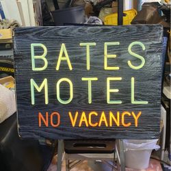 Bates Motel Decoration Lighted Sign. “NO” Bunking