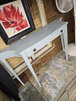 Wood Table Blue quality  console table slender