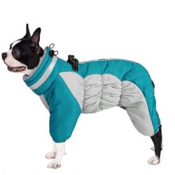 Full Body Dog Coat, Reflective Warm Dog Winter Coat with Harness, Turtleneck LG.