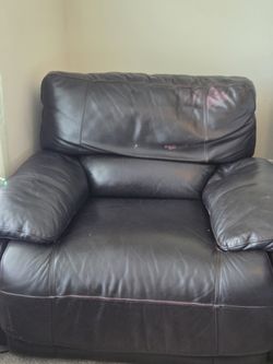 Dark brown leather recliner