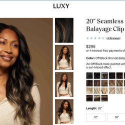 20" Seamless Off Black Bronde Balayage Clip-Ins (180g)