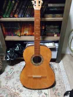 Classical Acoustic Guitar With Guitar Stand