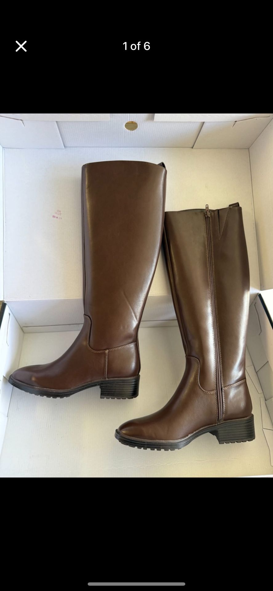 Nine West Blondy Women's Riding Boots Sizes 6 & 9.5, Color Dark Brown