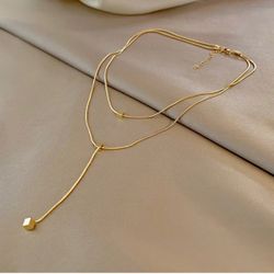 New Minimalist Double Layers Necklace $10