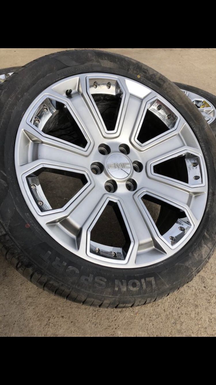 New 22” Denali Rims and Tires 6 Lug Wheels Chevy Silverado Sierra 22s ...