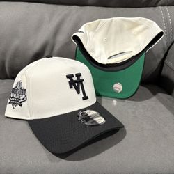MLB New Era Los Angeles Dodgers Off White Black Upside Down Logo 40th Anniversary Patch 9forty A Frame SnapBack Hats 