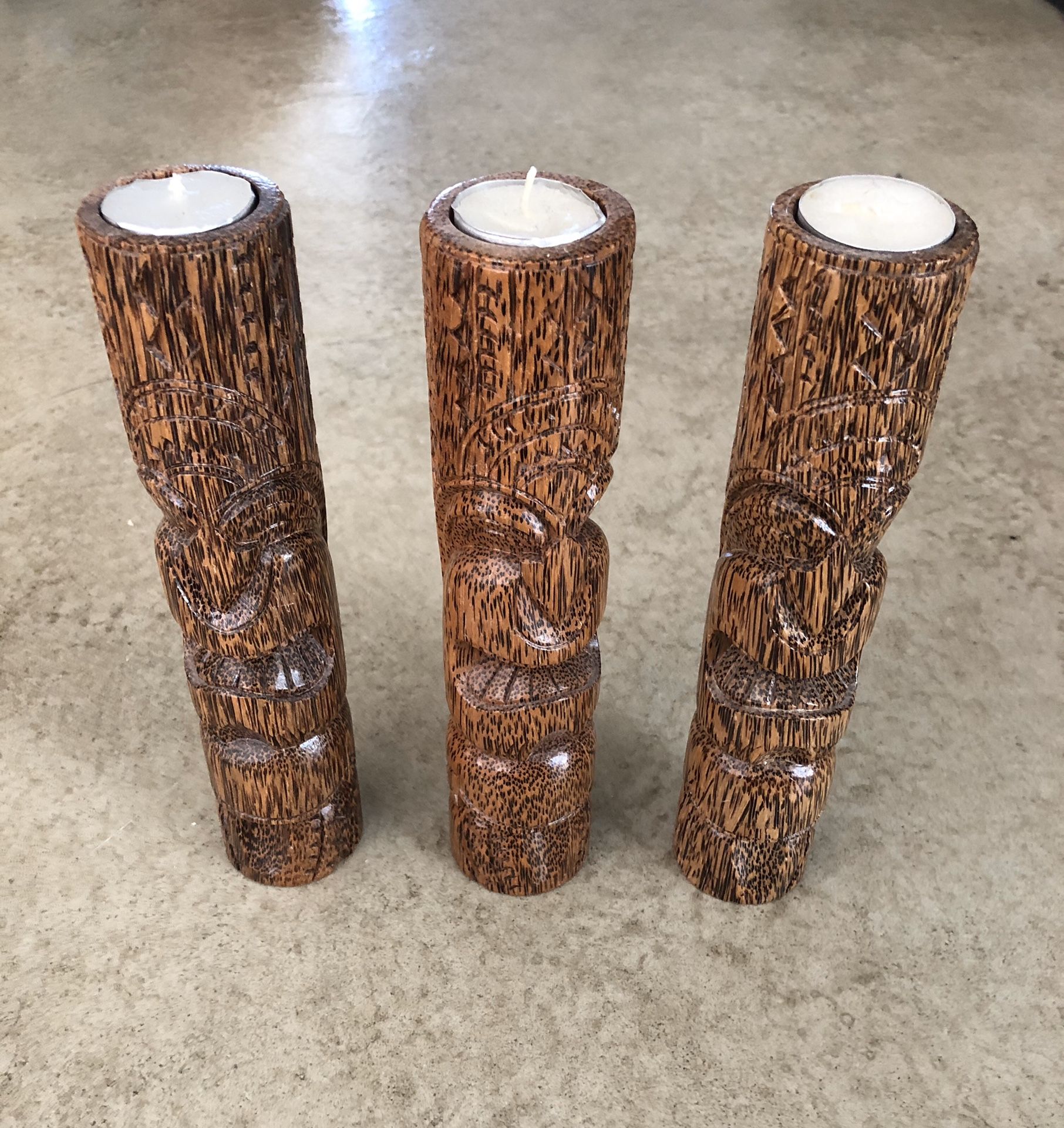 Tommy Bahama Tiki Candle Holder Lot of 3