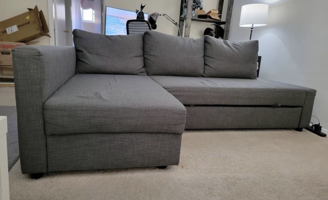 IKEA FRIHETEN Sleeper sectional w/storage grey