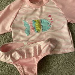 Toddler Girls 24 Month Two Piece Fish Swim Suit