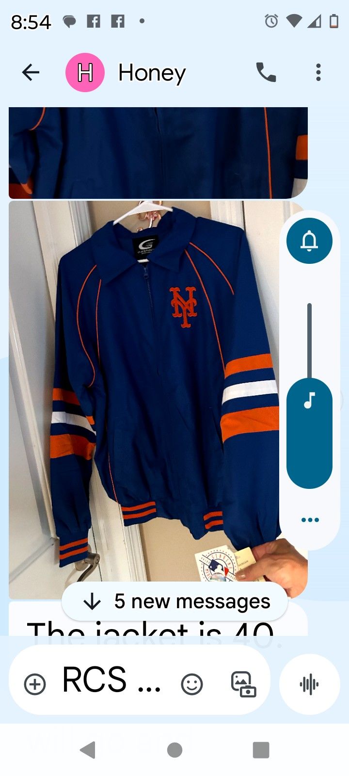 Mets Jacket Size Small But Will Fit A Medium